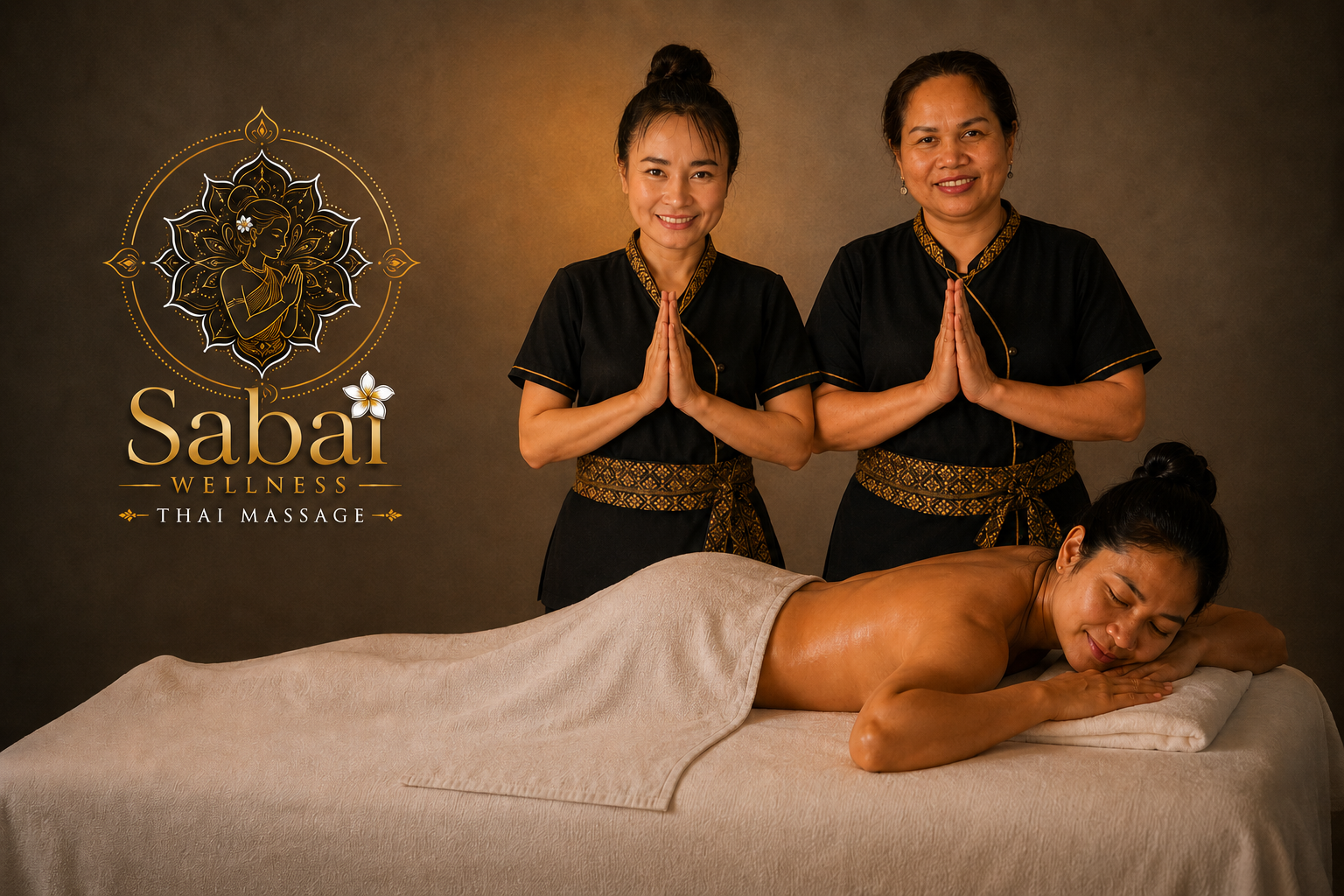 Rolig spa-atmosfære hos Sabai Thai Massage